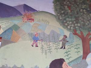 Chichicastenango fresque commémorative des massacres des mayas